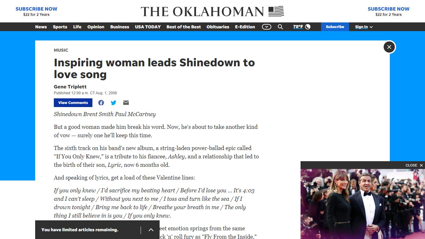Inspiring woman leads Shinedown to love song - The Oklahoman